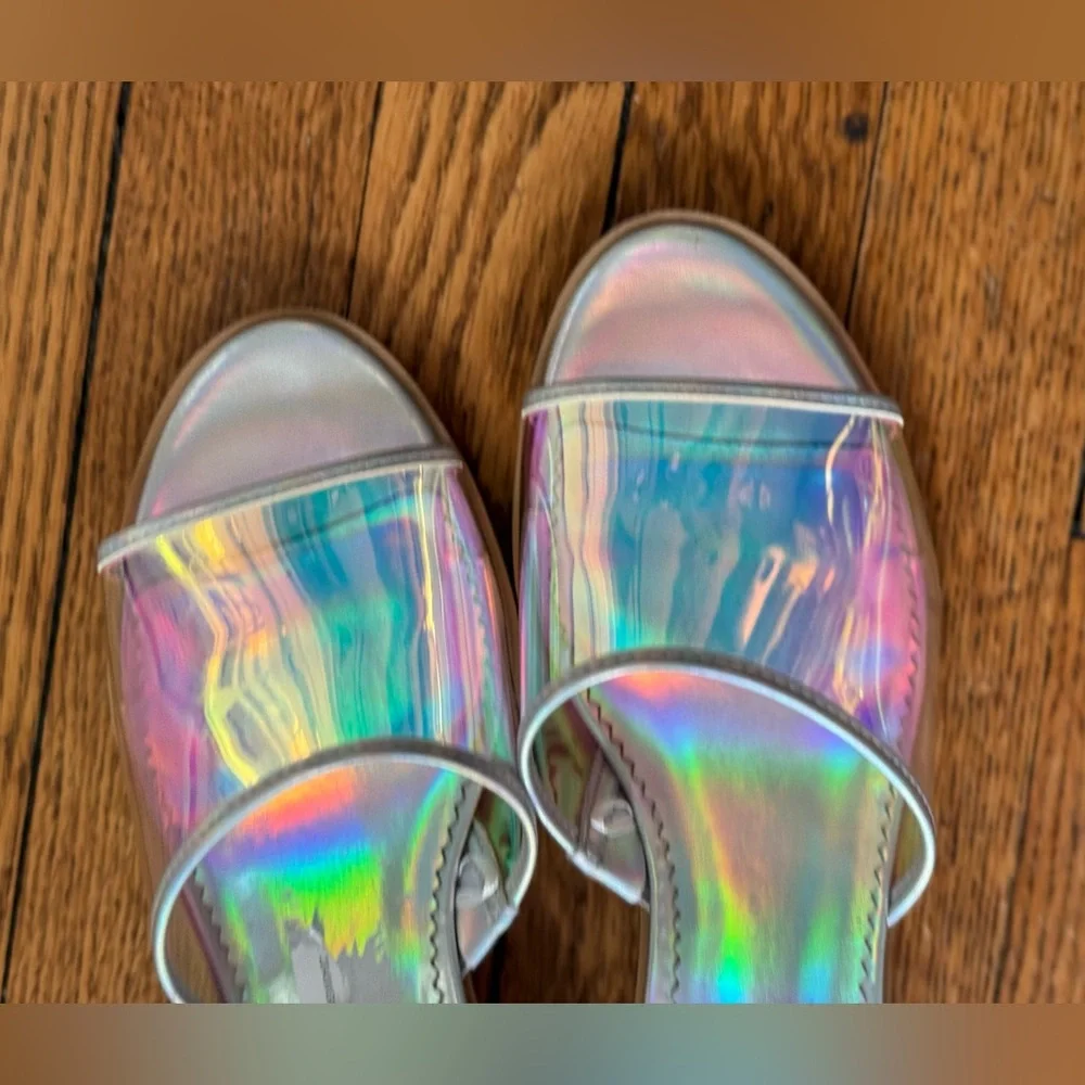 Karl Lagerfeld Faina Iridescent Slides - Size 10 - NWOB - Picture 3 of 6